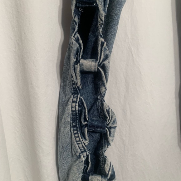 WOMENS EDEN ONE SIZE SMALL WAIST 26 BLUE DENIM JEANS WITH SIDE CUT OUTS - Picture 3 of 5